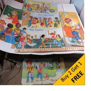 Play Together (6) BULLETIN BOARD SET 1980s or older Vintage  Classroom Posters